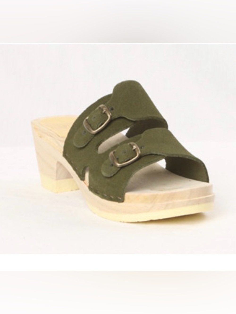 Sven Suede Double-Buckle Clog Mule